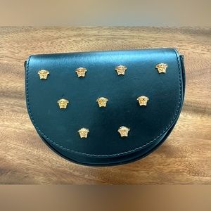 VERSACE LA MEDUSA LEATHER CROSSBODY